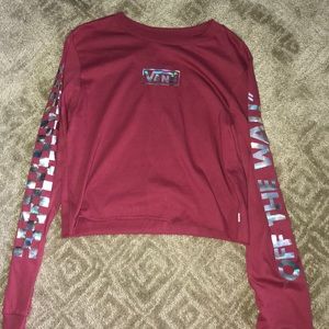vans slightly cropped long sleeve shirt
